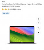 Apple Apple MacBook Air 13.3 inch Laptop - Space Gray