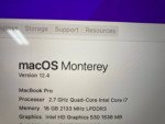 Macbook Pro 15 inch 2016 Touch Bar core i7 16GB RAM 512GB SSD