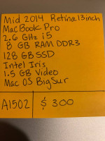 Mid 2014 Apple Macbook 8GB ram, SSD, and Retina Display