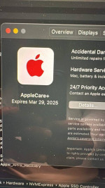 Macbook Pro 16" M1 Pro 1TB 16GB Applecare+ 03/2025