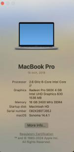 15" 2018 MacBook Pro with Touch Bar