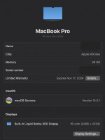 16" Macbook Pro M3 Max 14 CPU 30 GPU 36GB Memory 1TB SSD Space Black