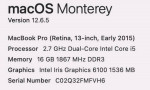 Macbook Pro - Early 2015 - 13 inch, 256GB SSD, 16GB RAM
