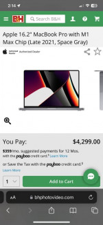 MacBook Pro 16inch M1 Max (Silver)