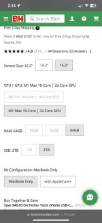 MacBook Pro 16inch M1 Max (Silver)