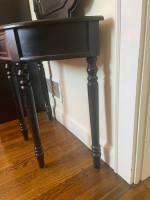 Foyer Entry Way Console Table & Mirror Set Black Red Rustic Patina