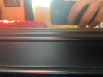 Foyer Entry Way Console Table & Mirror Set Black Red Rustic Patina