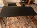 Light, wide black table