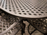 Heavy wrought aluminum patio table and 6 chairs, can deliver