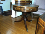 Henredon Inlaid Leather and Mahogany Table