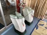 SWAN TABLE WITH GLASS TOP