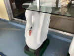 SWAN TABLE WITH GLASS TOP