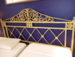 Headboard mirror and side table