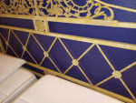Headboard mirror and side table