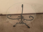 Metal Side Table with Glass Top