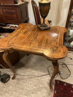 Game/Card Table-Dining-Exotic Woods Inlaid-33" Sq-Sturdy Accent-Entry