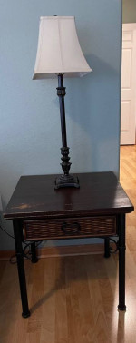 Pier One Distressed wood table/drawer set