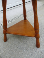 1960's Maple Three Legged Side Table or Nightstand or Bedside Table