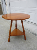 1960's Maple Three Legged Side Table or Nightstand or Bedside Table