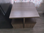 Baxter TABLE AND 4 STORAGE STOOLS