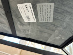Metal frame glass top coffee table and end table with picture frame holder