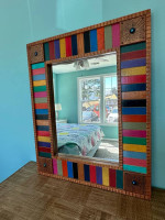 Beautiful hand painted by david marsh sofa table and mirror