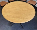 Circular 42” Wood / Laminate Table with Metal Base and Legs
