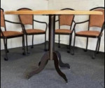 Circular 42” Wood / Laminate Table with Metal Base and Legs