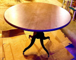 Circular 42” Wood / Laminate Table with Metal Base and Legs