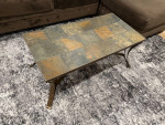 Slate & metal coffee table and end table