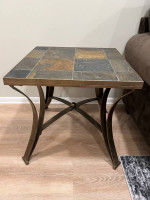 Slate & metal coffee table and end table