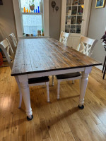 Boston Interiors Farm House Chic Marietta dining table with 4 Solid wo