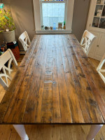 Boston Interiors Farm House Chic Marietta dining table with 4 Solid wo