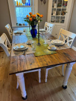 Boston Interiors Farm House Chic Marietta dining table with 4 Solid wo
