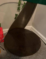 Modern Tear Drop Shaped Glass Top End Table