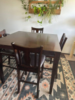 High top dining table with 4 chairs