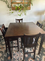 High top dining table with 4 chairs