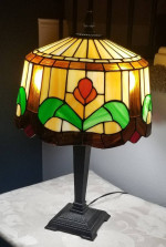 Large Stained Glass Floral Table Lamp