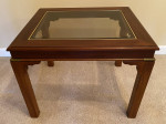 Glass Top and Wood End Table by Lane
