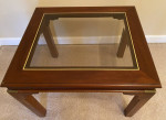 Glass Top and Wood End Table by Lane