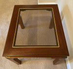 Glass Top and Wood End Table by Lane