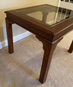 Glass Top and Wood End Table by Lane