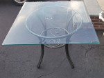 Outdoor glass dining kitchen bistro table metal dinner sunroom patio porch backy