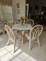 13pc Bamboo Wicker Rattan Bench Chair Table Sofa Loveseat Sunroom Cottage Coasta