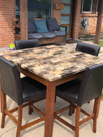 Dining table and chairs $250