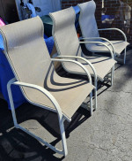 5pc outdoor aluminum metal glass dining table 4 armchair chair dinner patio porc