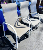 5pc outdoor aluminum metal glass dining table 4 armchair chair dinner patio porc