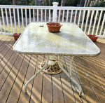 5pc outdoor aluminum metal glass dining table 4 armchair chair dinner patio porc