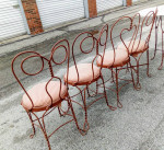 Antique Twisted Wrought-Iron Table + Chairs Set / Ice Cream Parlor Set