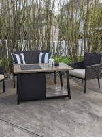 Outdoor firepit table-lava rocks